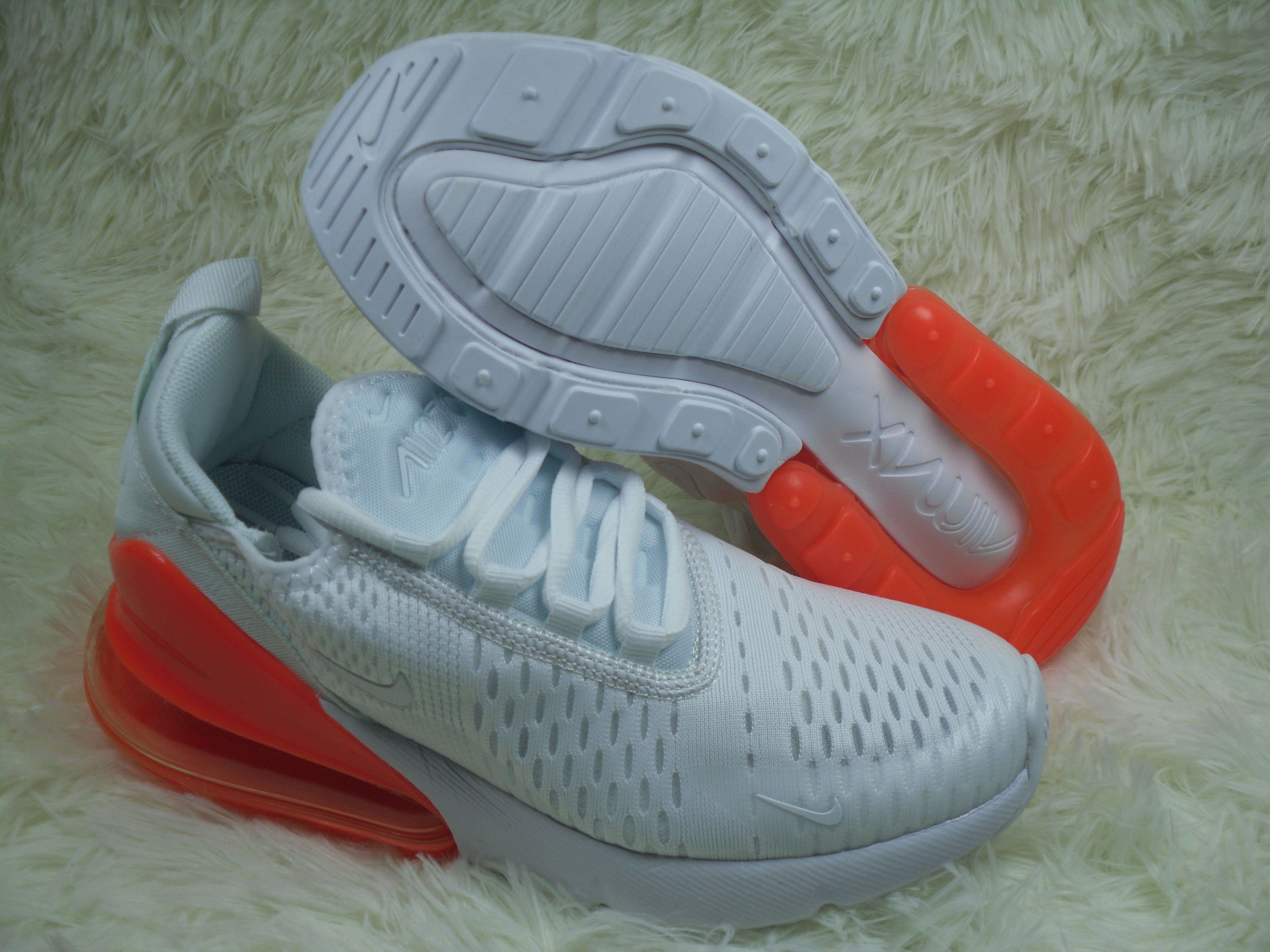 Nike Air Max 270 White Orange Shoes - Click Image to Close
